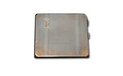 Art Deco 1931 Sterling Silver Cigarette Case with Monogram by Adie Brothers