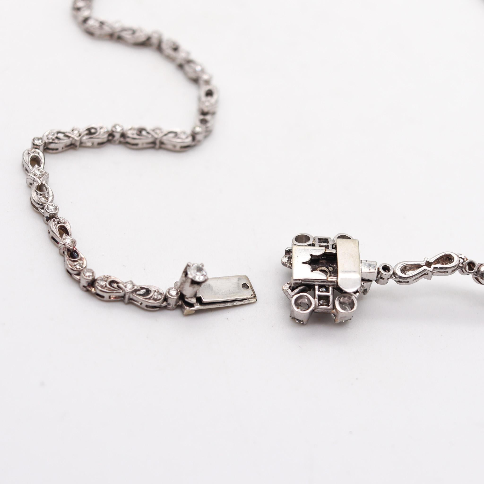 Collana Art Deco 1935 American Garlands in platino con 12,68 carati di diamanti in vendita 1