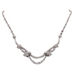 Art Deco 1935 American Garlands Necklace In Platinum With 12.68 Ctw In Diamonds
