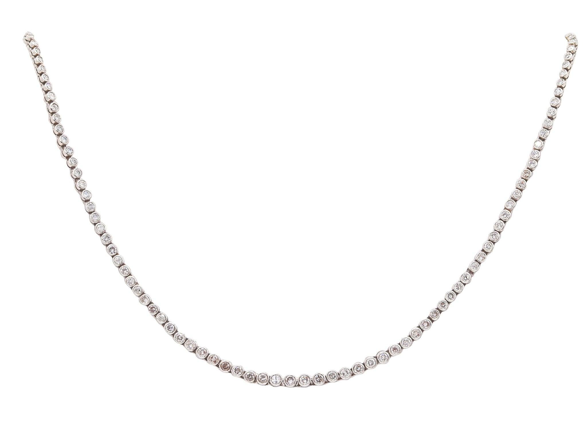 ART-DECO 1935 American Riviera Necklace In Platinum With 5.04 Cwt. Diamonds