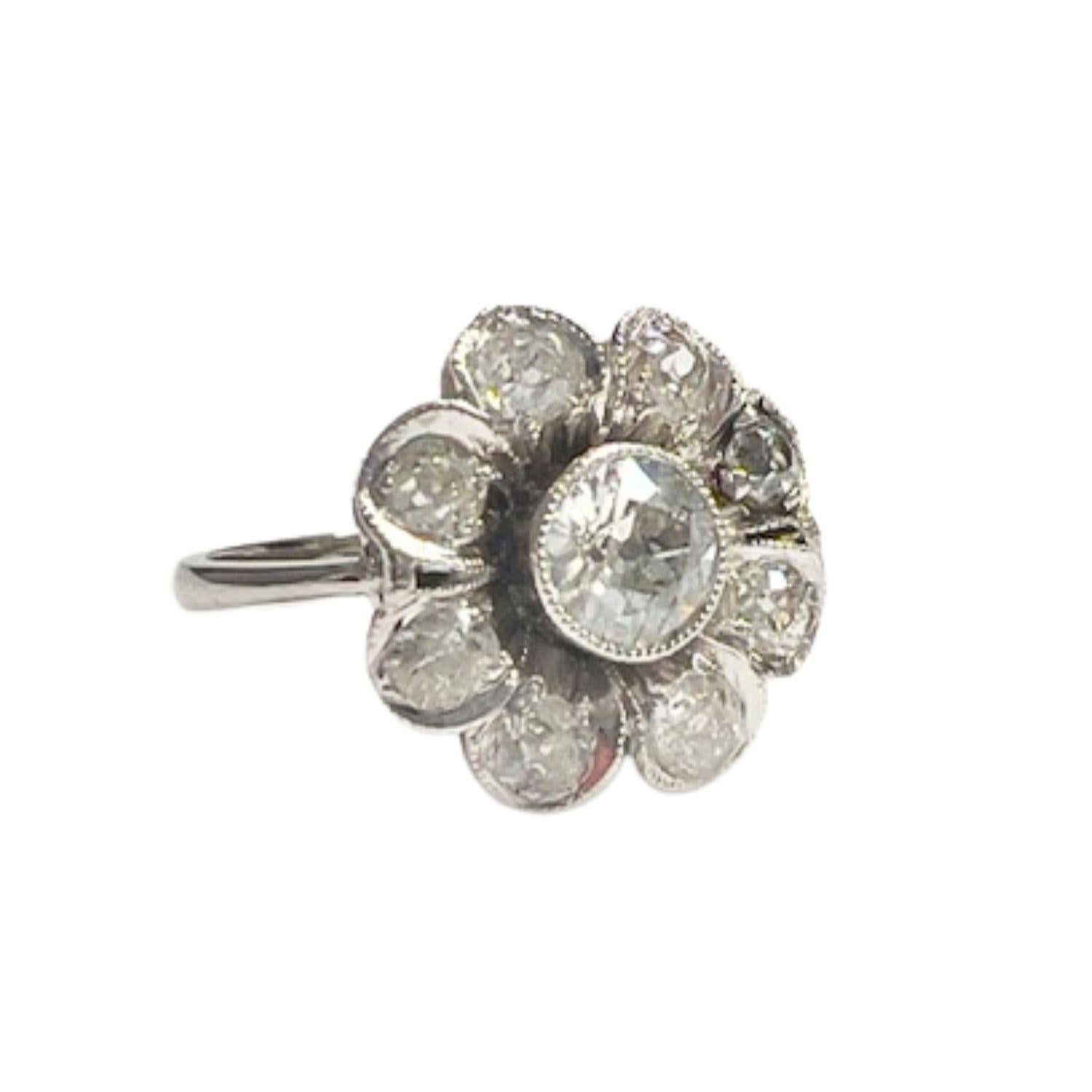 Women's Art Deco 1935 Diamond Gold Ring