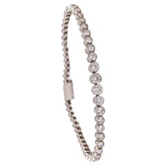 Art Deco 1935 Graduated Riviera Bracelet in Platinum with 5.36 Ctw Diamonds