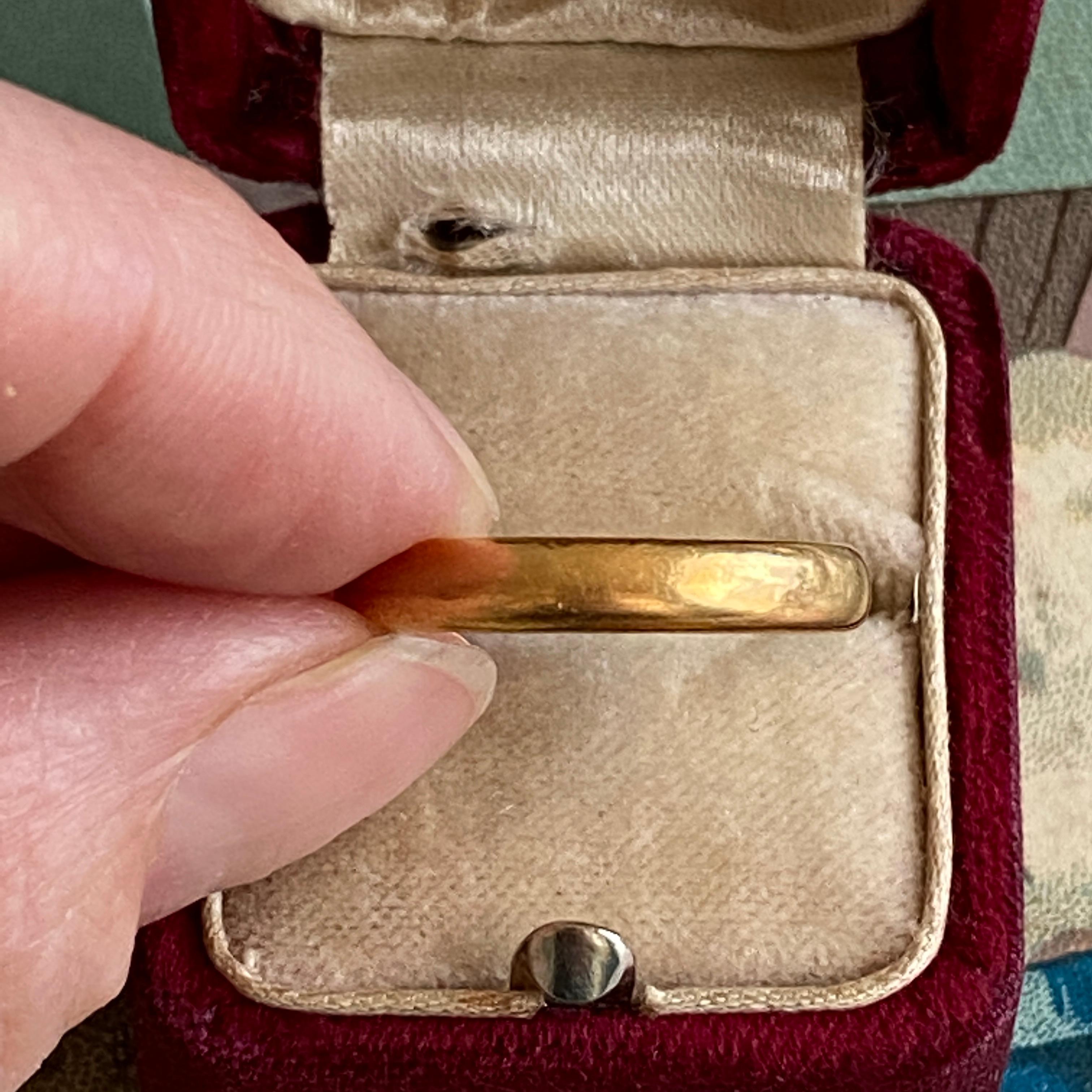 Art Deco 1939 22k Heavy Rounded Wedding Band Ring For Sale 6