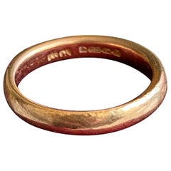 Vintage Art Deco 1939 22k Heavy Rounded Wedding Band Ring
