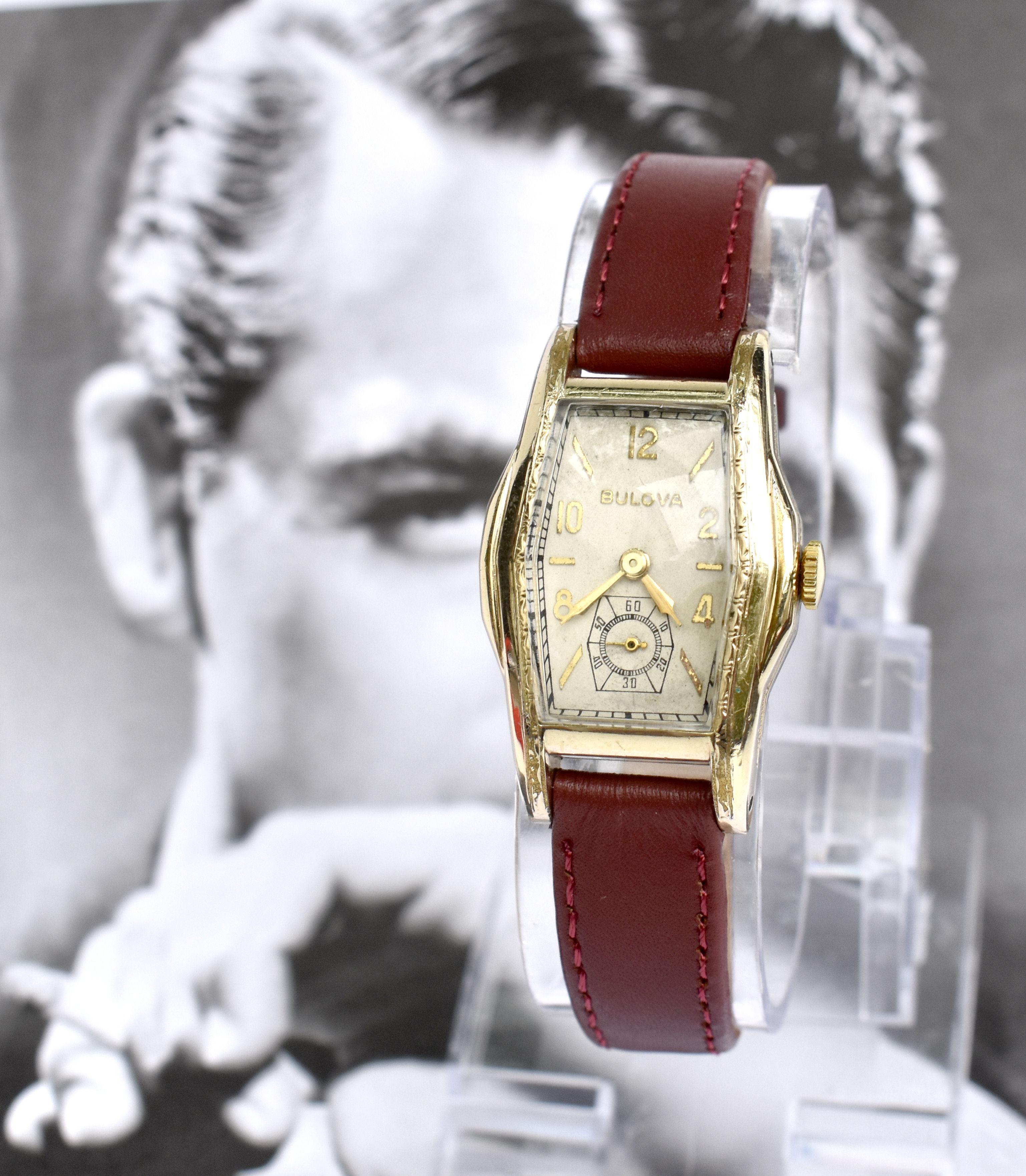 Art Deco 1939 Bulova WW2 Gents Gold Filled Manual Wrist Watch, Fully Serviced 5