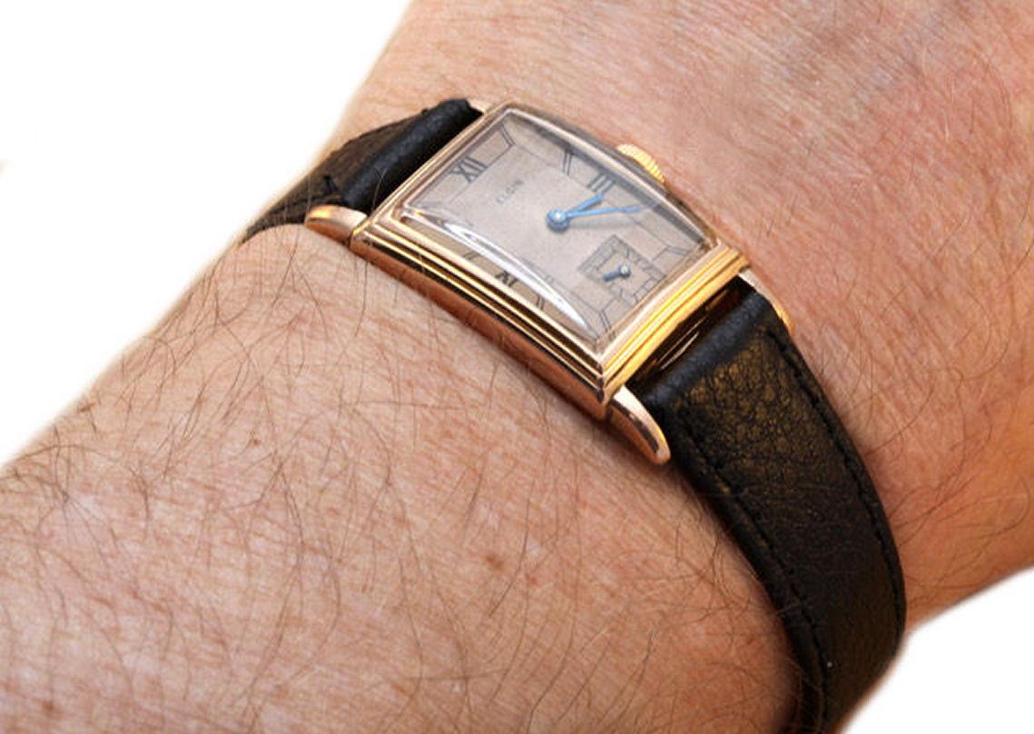 Art Deco 1939 Elgin in Rose Gold Fill Gents Watch, Fully Serviced 1