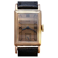 Art Deco 1939 Elgin in Roségold gefüllte Herrenuhr, komplett gewartet