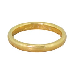 Vintage Art Deco 1940 22 Karat Yellow Gold Wedding Band