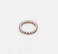 Art Deco 1940 Antique Platinum Eternity Ring With 1.32 Ctw In Diamonds