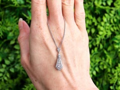 Pendentif Art déco des années 1940 en or blanc et diamants