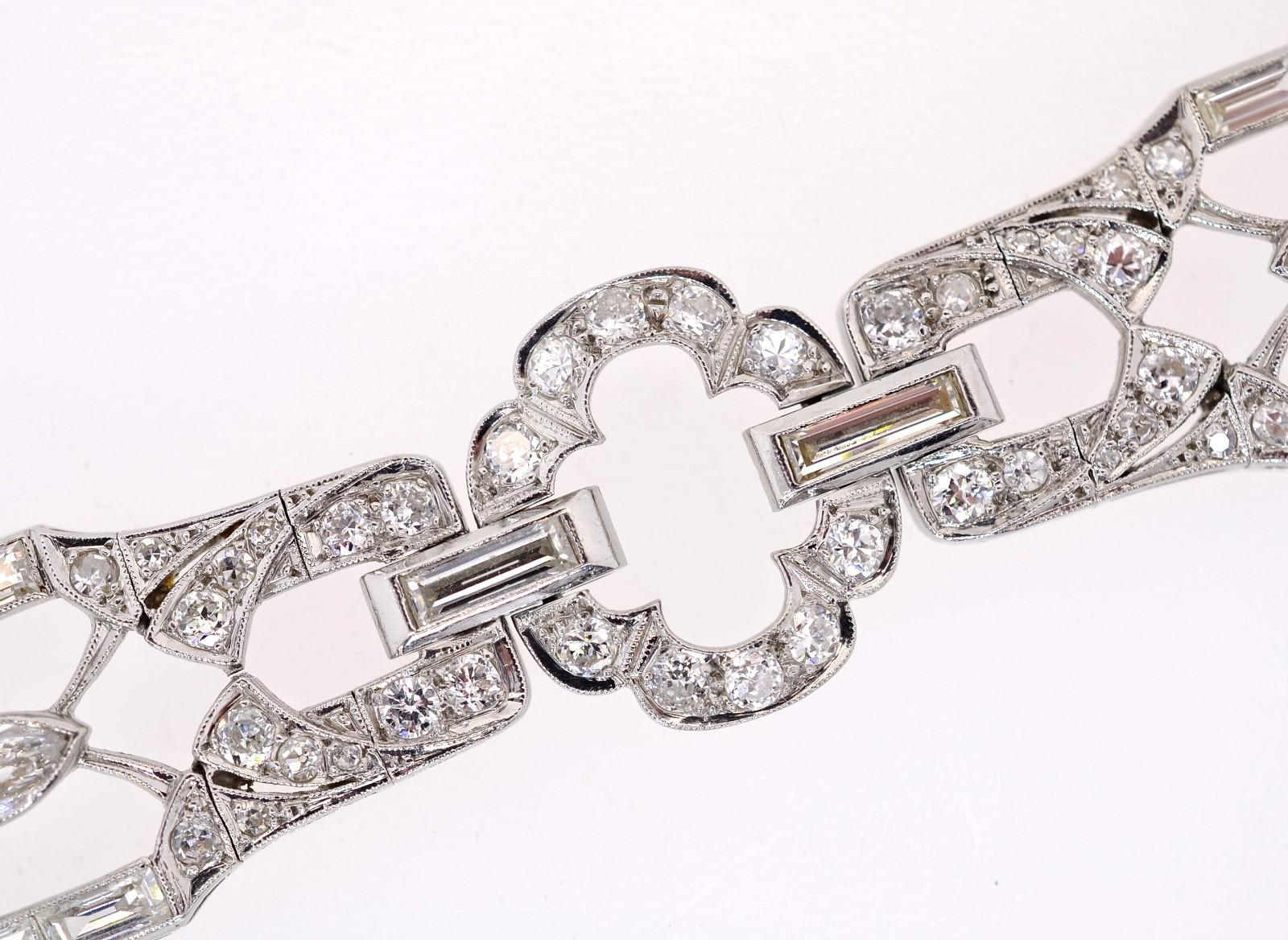 Art Deco 1940s Diamond & Platinum Bracelet 1