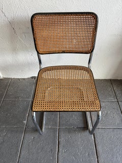 Art Déco 1940s Marcel Breuer B32 Cesca chaise de salle à manger avec siège et dossier en canne à la main
