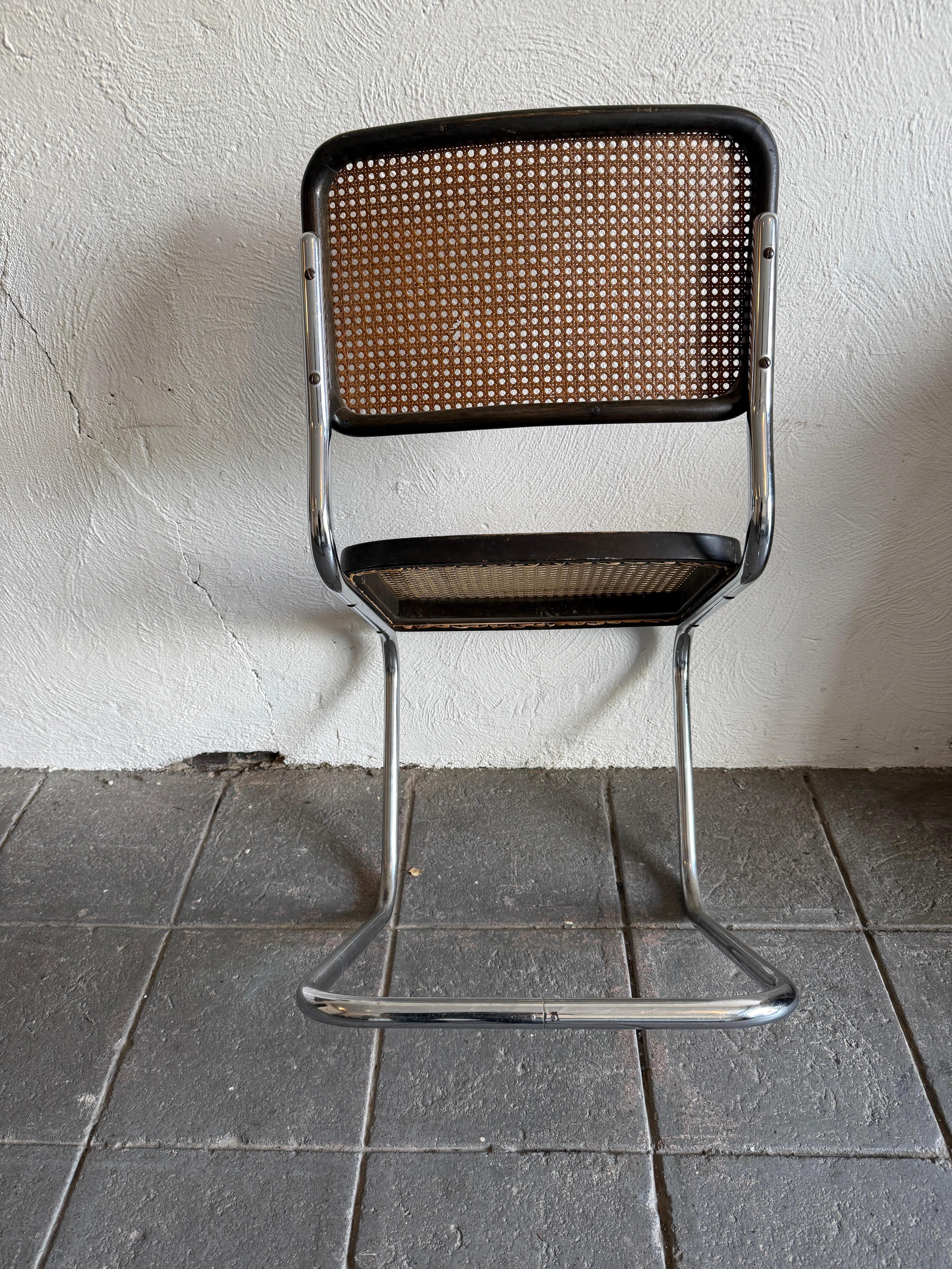 Mid-20th Century Art Deco 1940s Marcel Breuer B32 Cesca dining chair with hand Cane seat and back For Sale