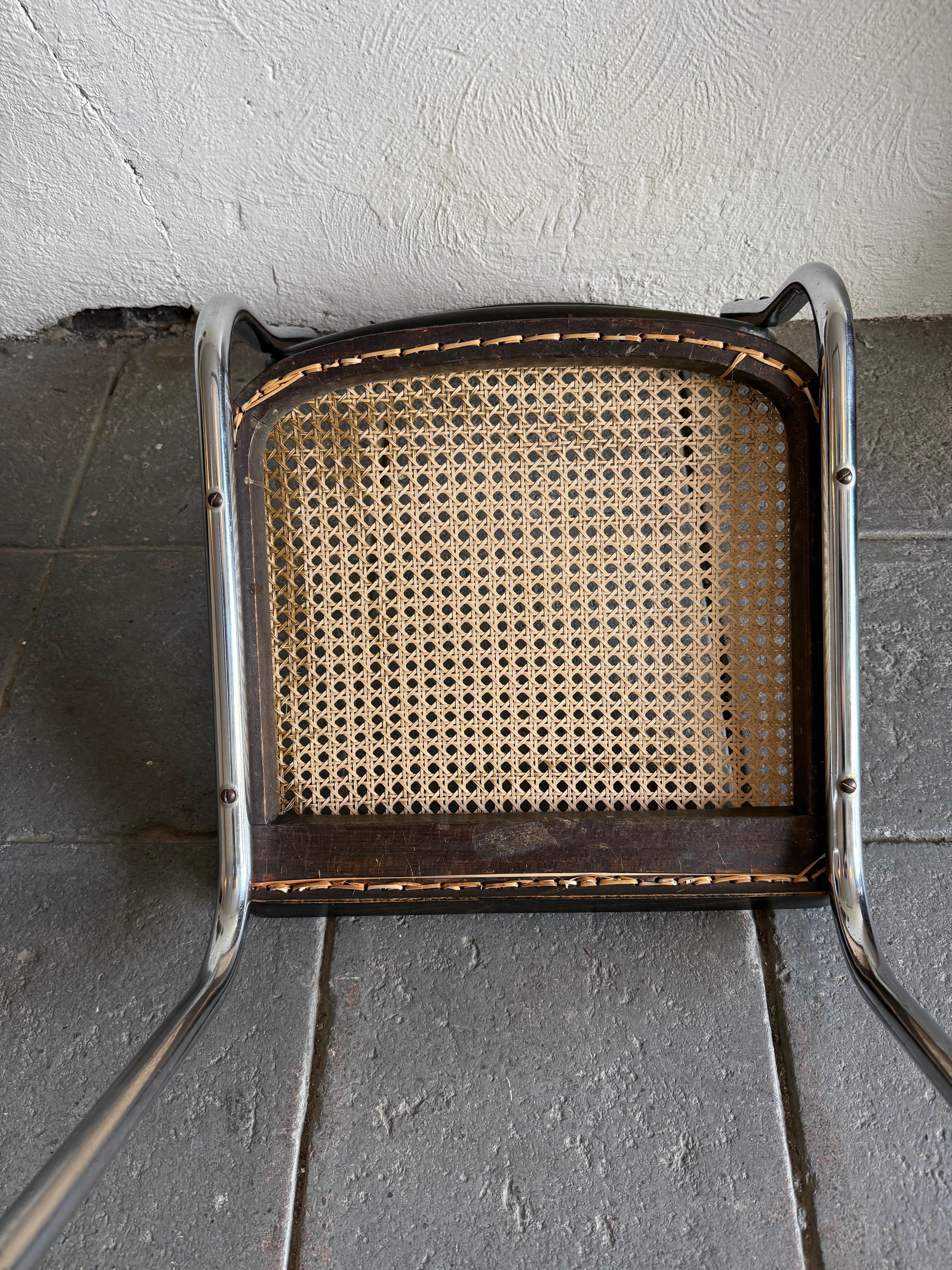 Art Deco 1940s Marcel Breuer B32 Cesca dining chair with hand Cane seat and back For Sale 2