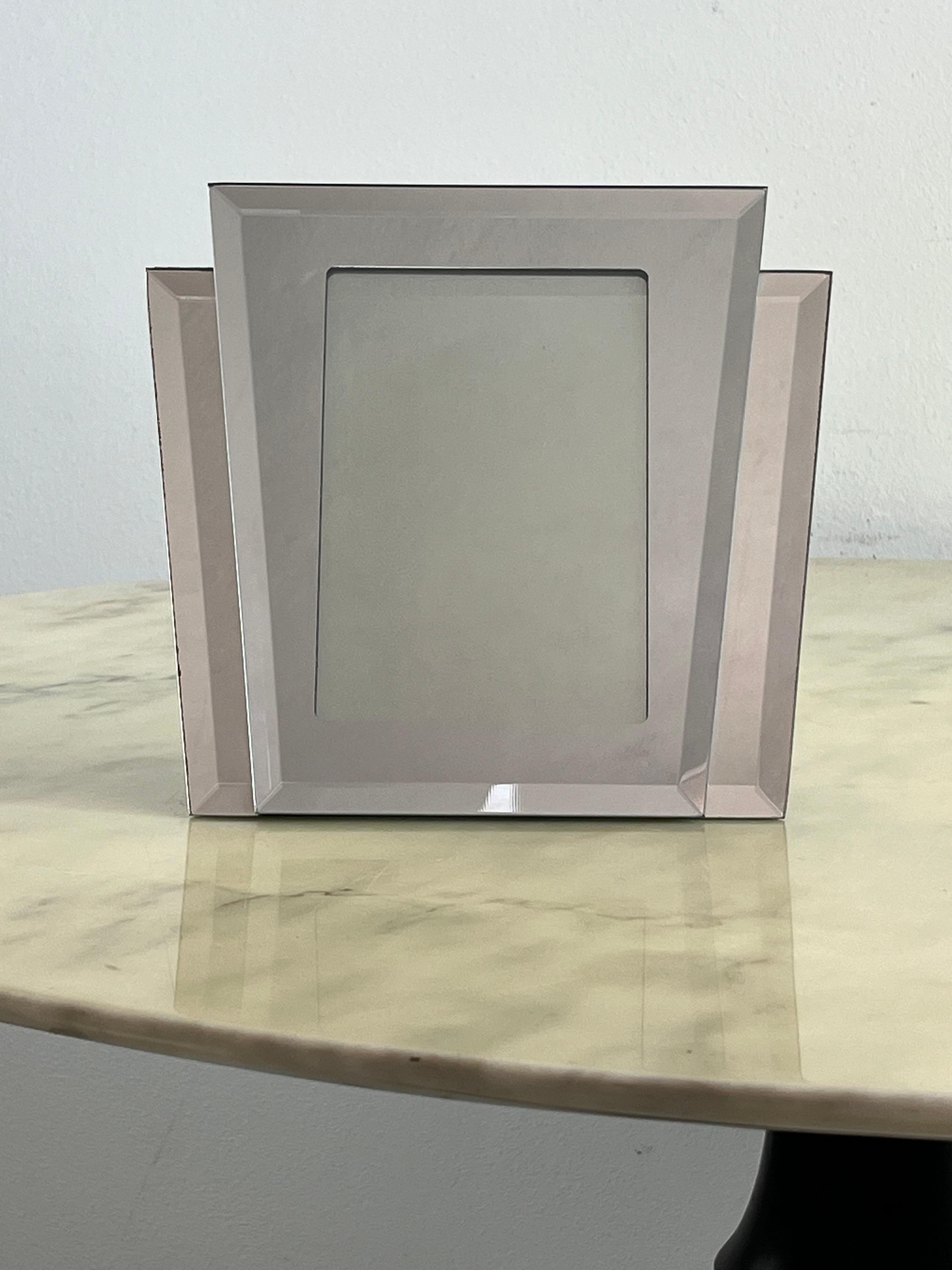 Art Deco 1940er Jahre verspiegelte Glas Fotohalter im Angebot 8
