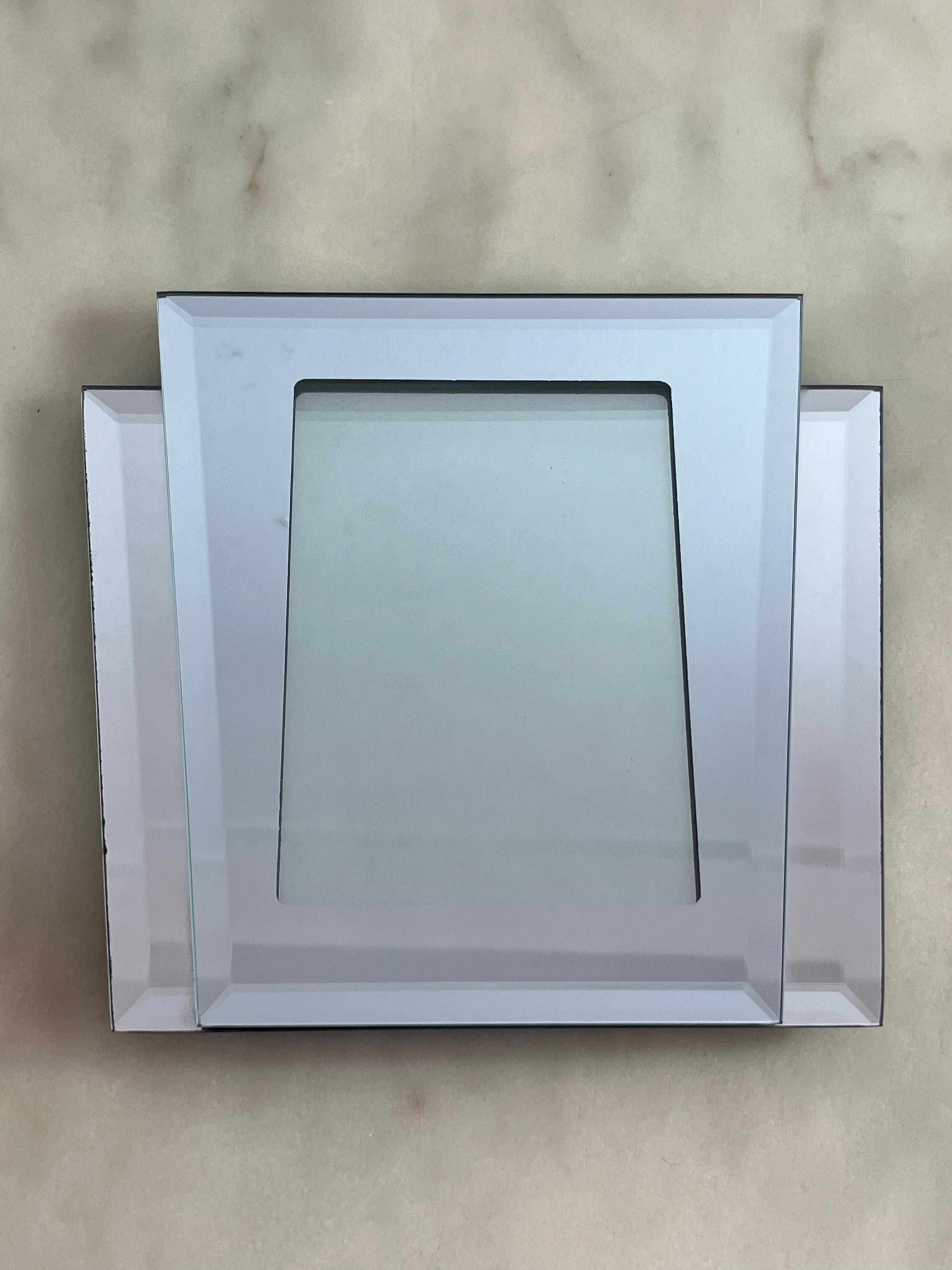 Art Deco 1940er Jahre verspiegelte Glas Fotohalter (Italienisch) im Angebot