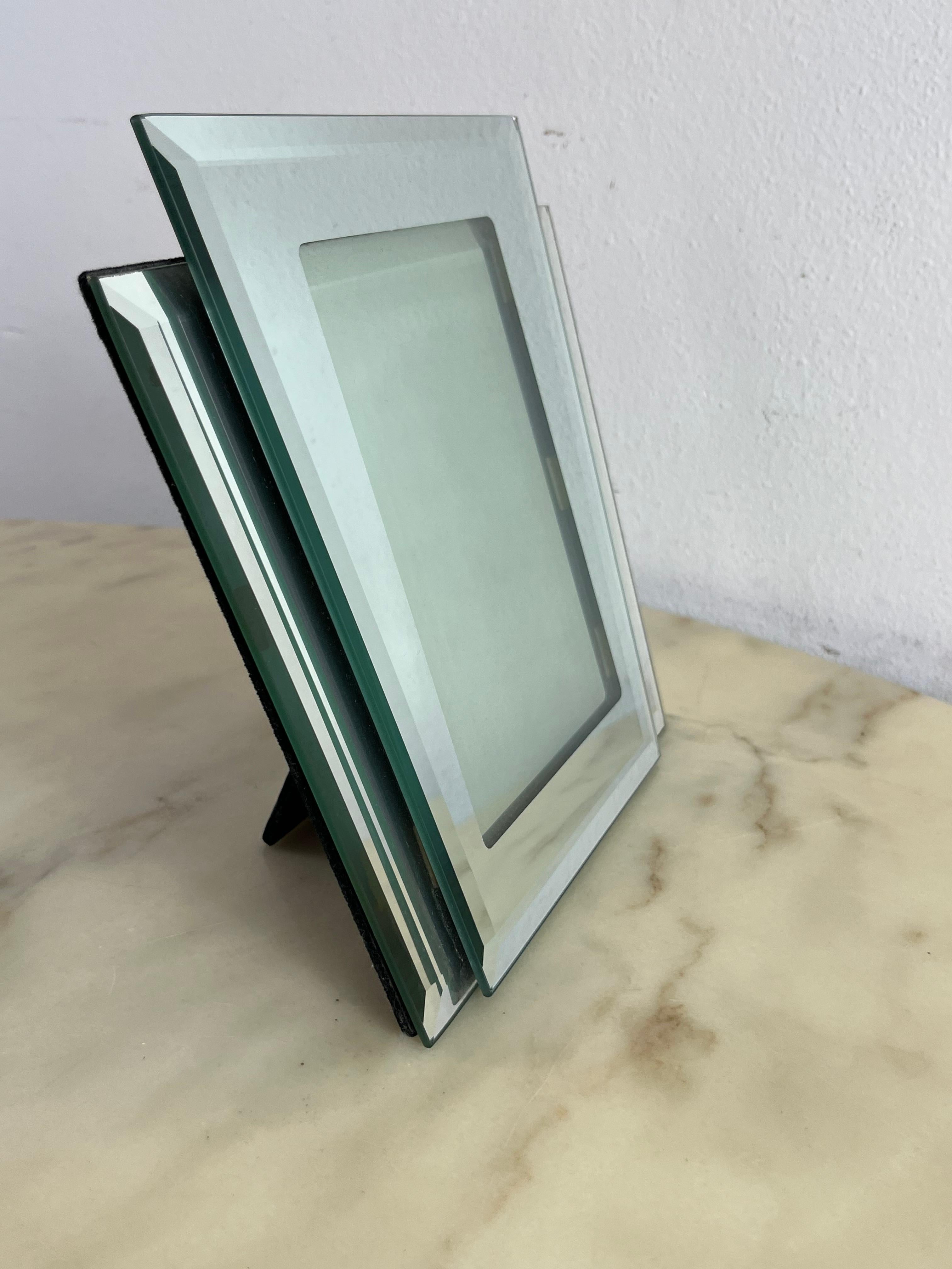 Art Deco 1940er Jahre verspiegelte Glas Fotohalter im Zustand „Gut“ im Angebot in Palermo, IT