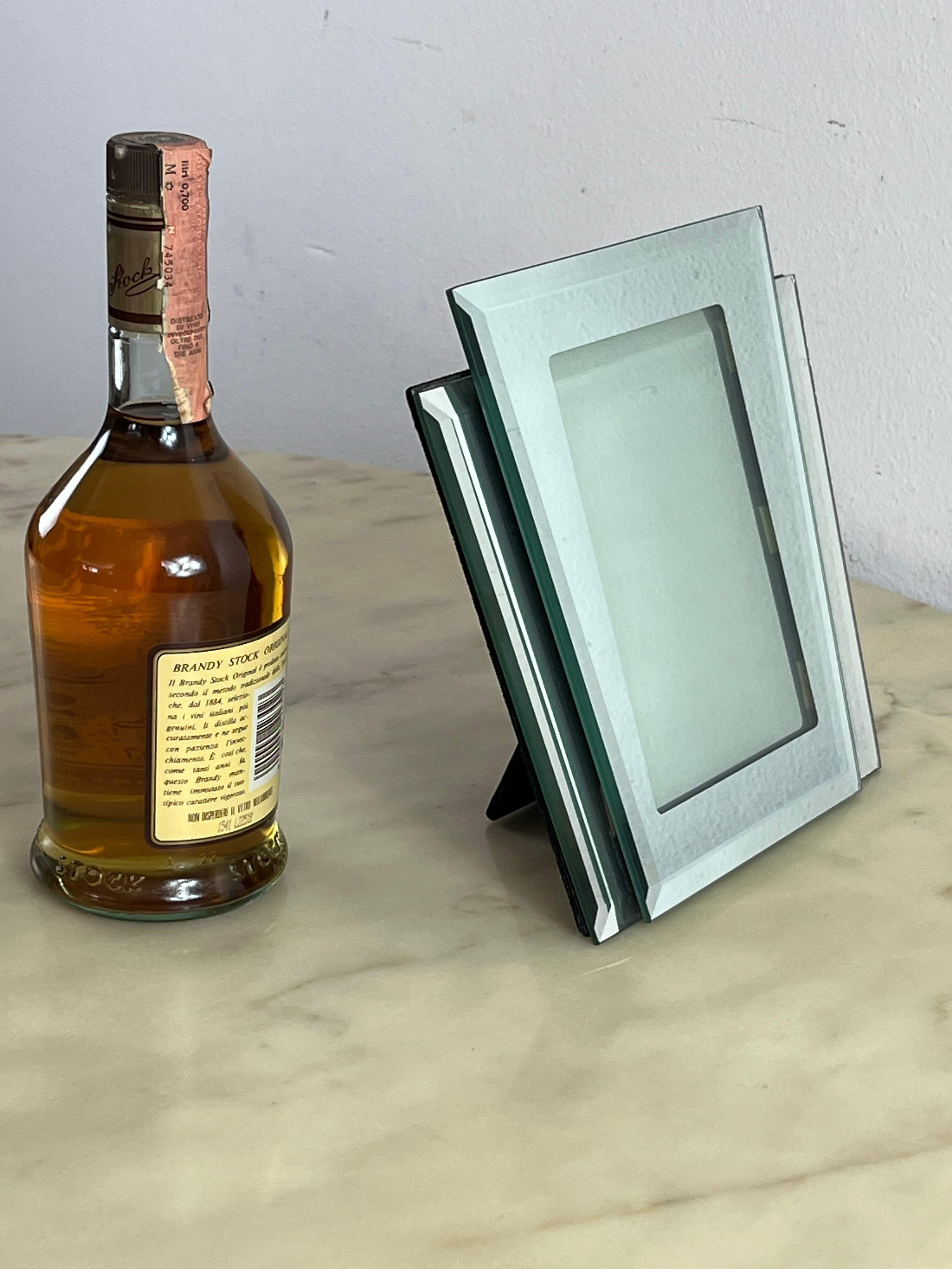 Art Deco 1940er Jahre verspiegelte Glas Fotohalter im Angebot 2