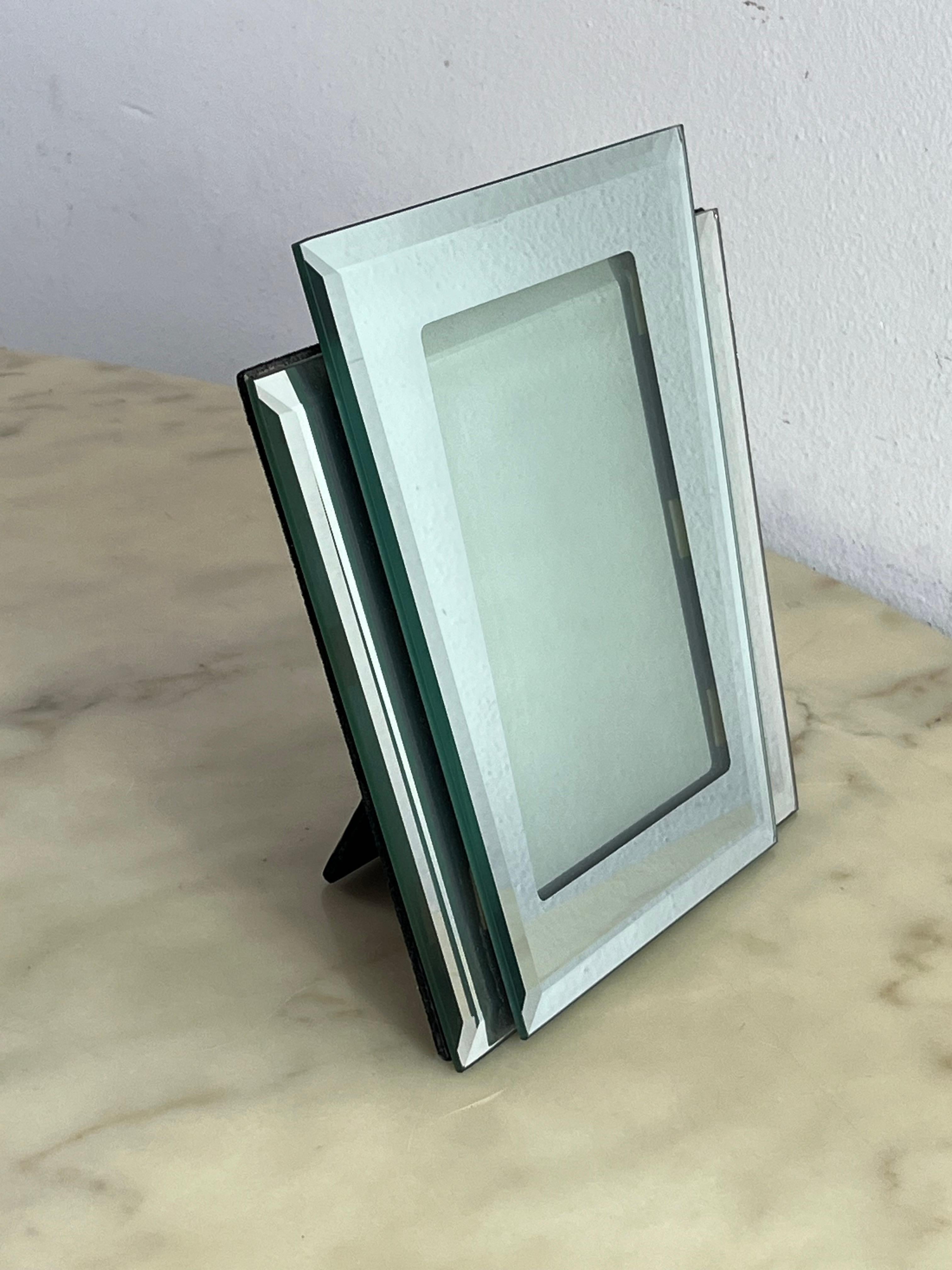 Art Deco 1940er Jahre verspiegelte Glas Fotohalter im Angebot 3