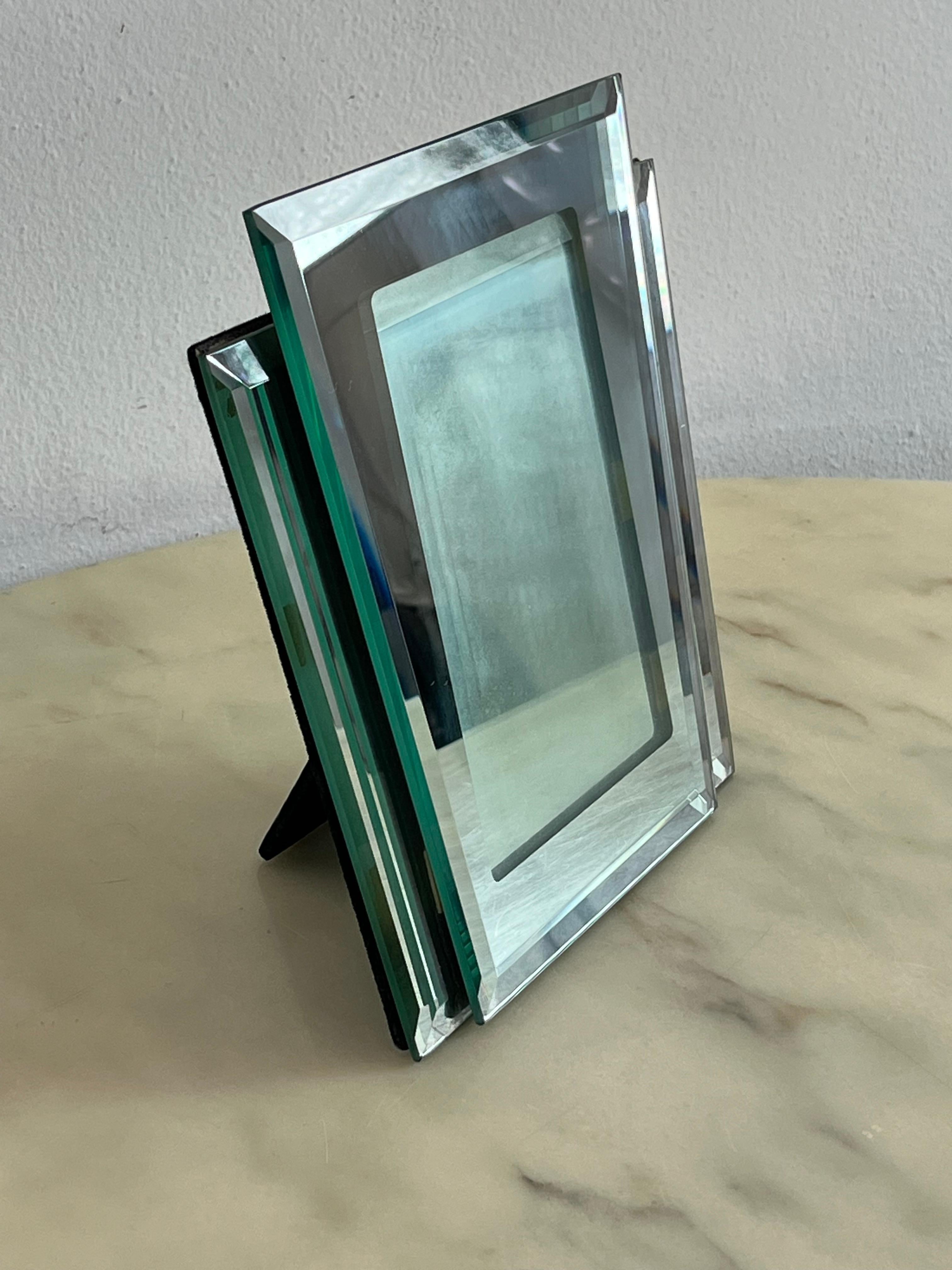 Art Deco 1940er Jahre verspiegelte Glas Fotohalter im Angebot 4