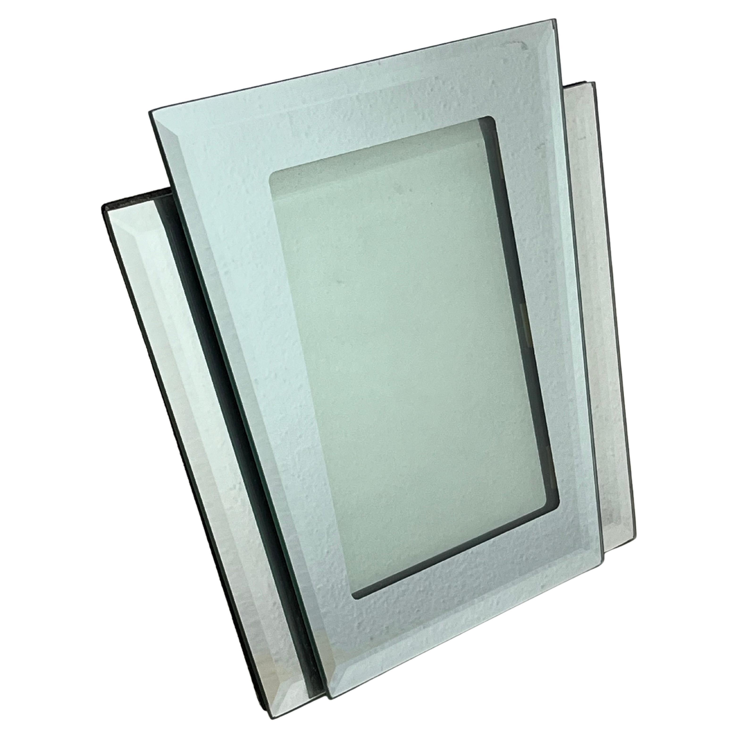 Art Deco 1940er Jahre verspiegelte Glas Fotohalter