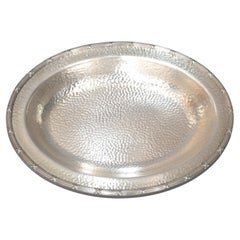 Art Deco 1969 Hand-Hammered Silver Plate EPNS 2245 Centerpiece Decorative Bowl