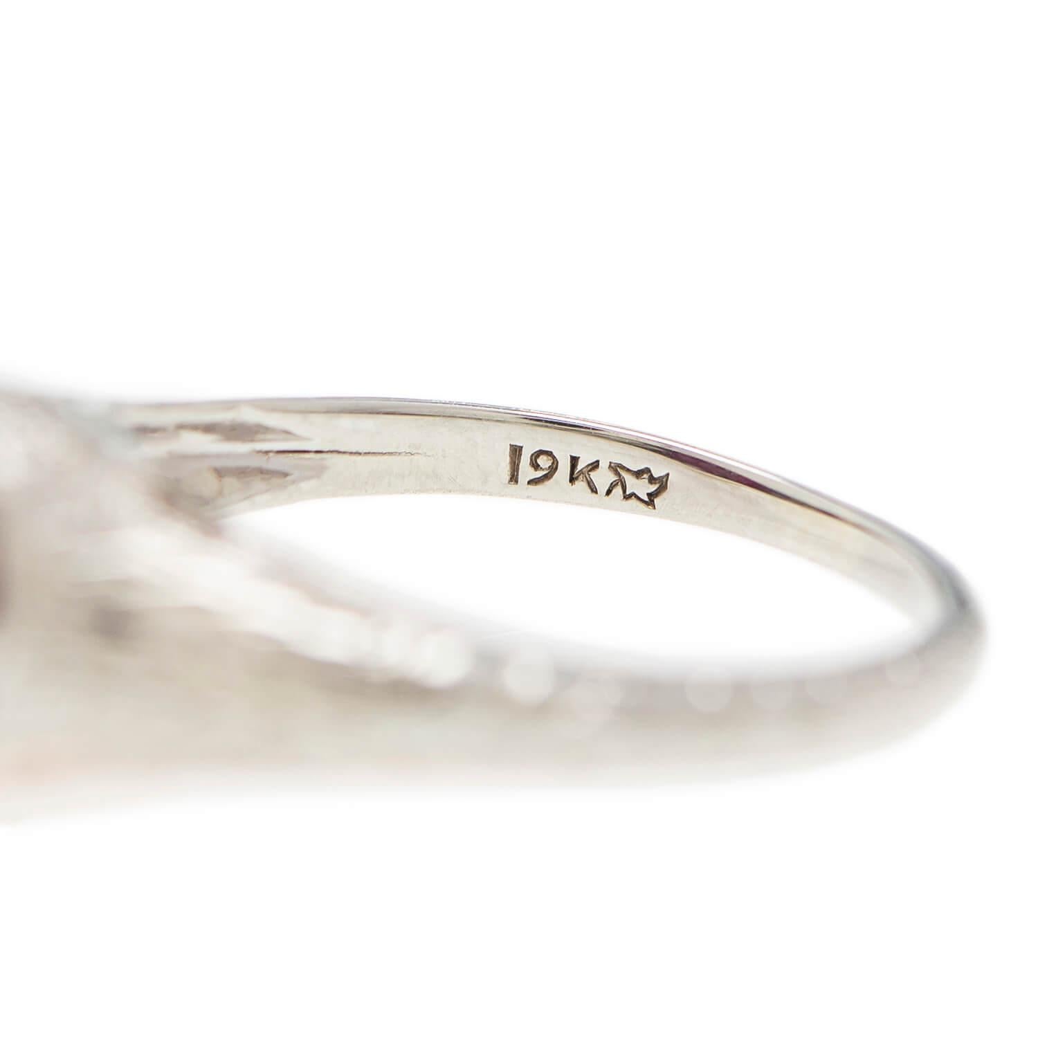 Women's or Men's Art Deco 19k White Gold Ruby Ring 2.51ctw