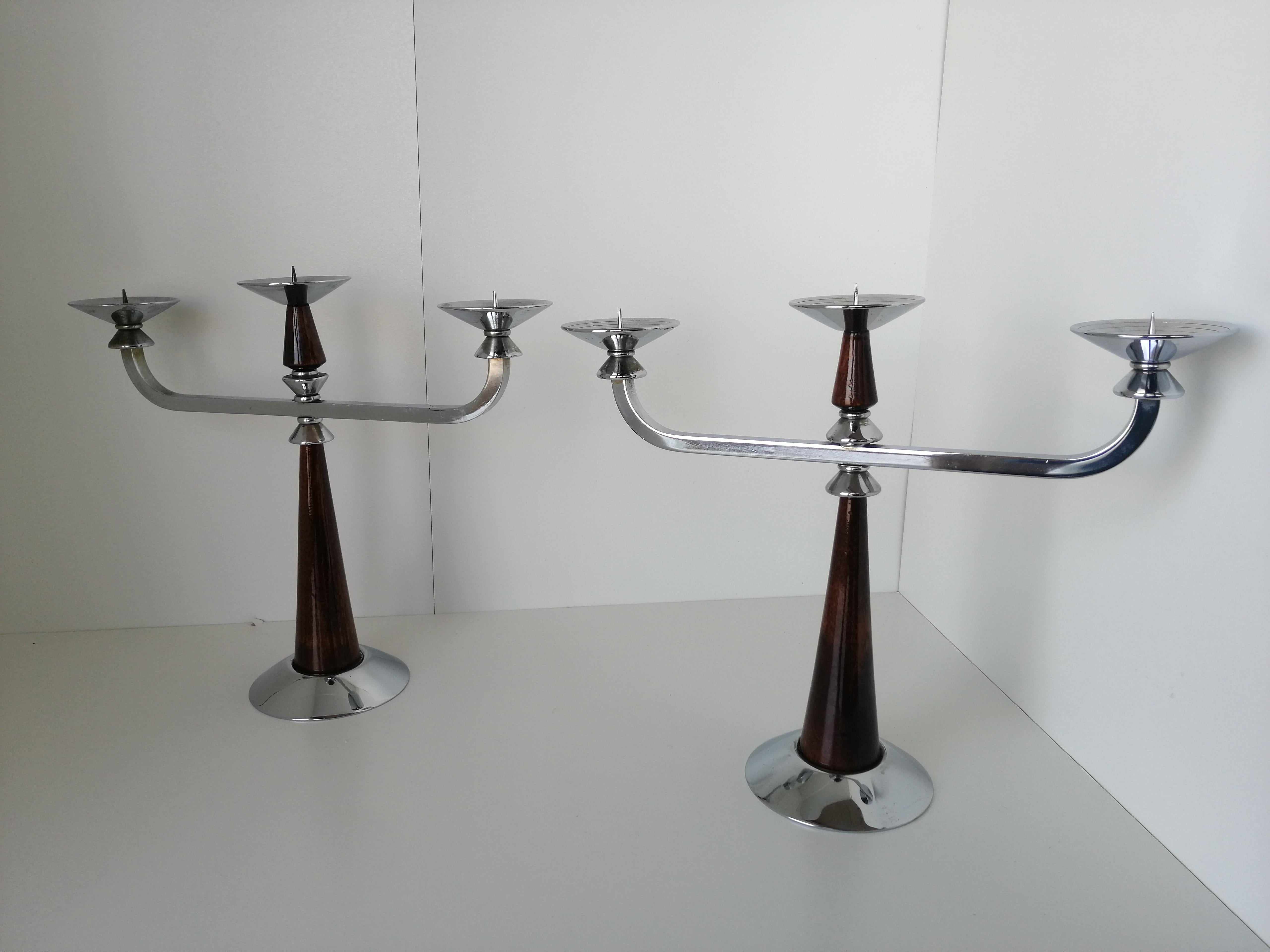 Art Deco 2 Candlestick For Sale 2