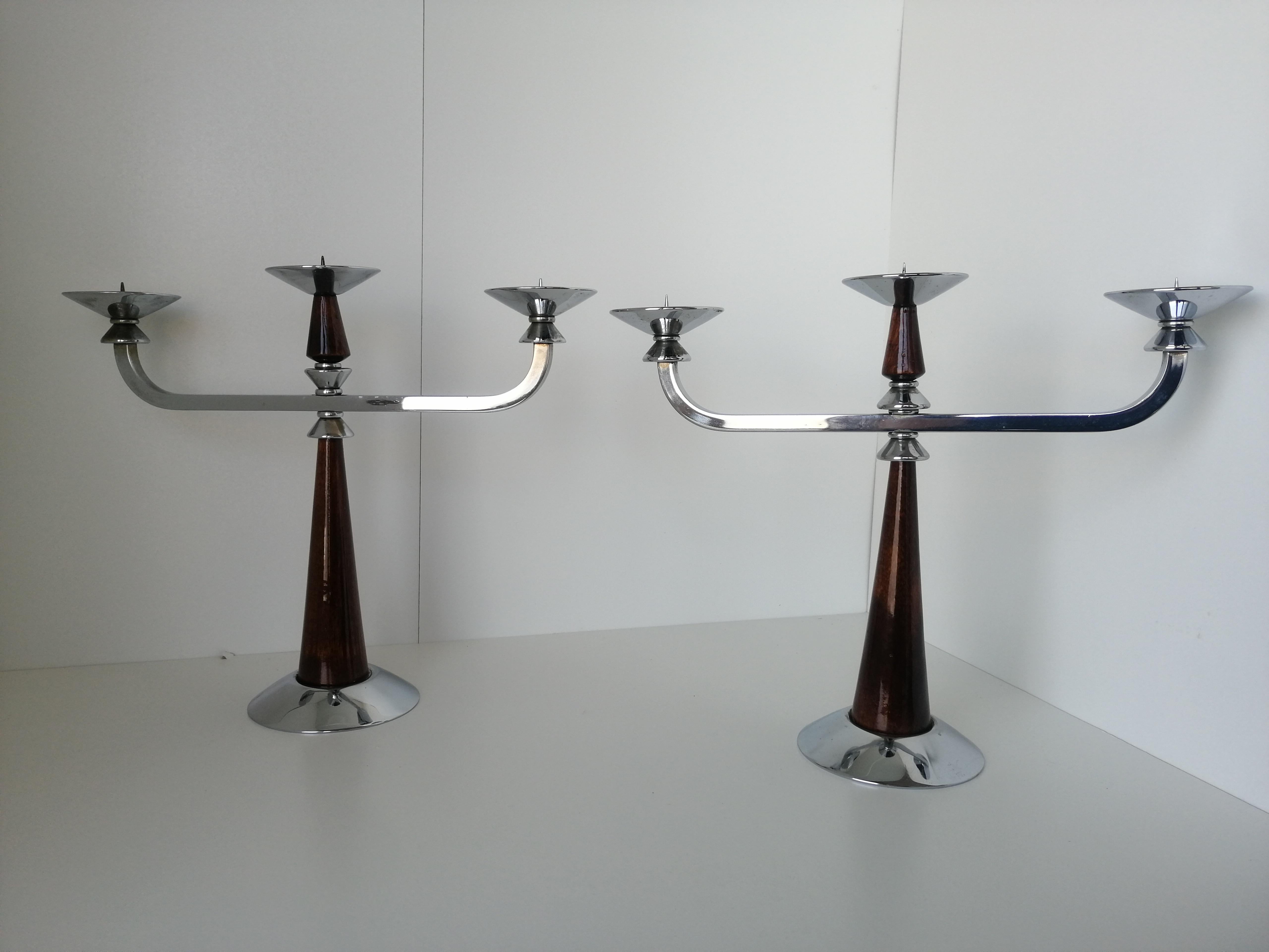 Art Deco 2 Candlestick For Sale 3