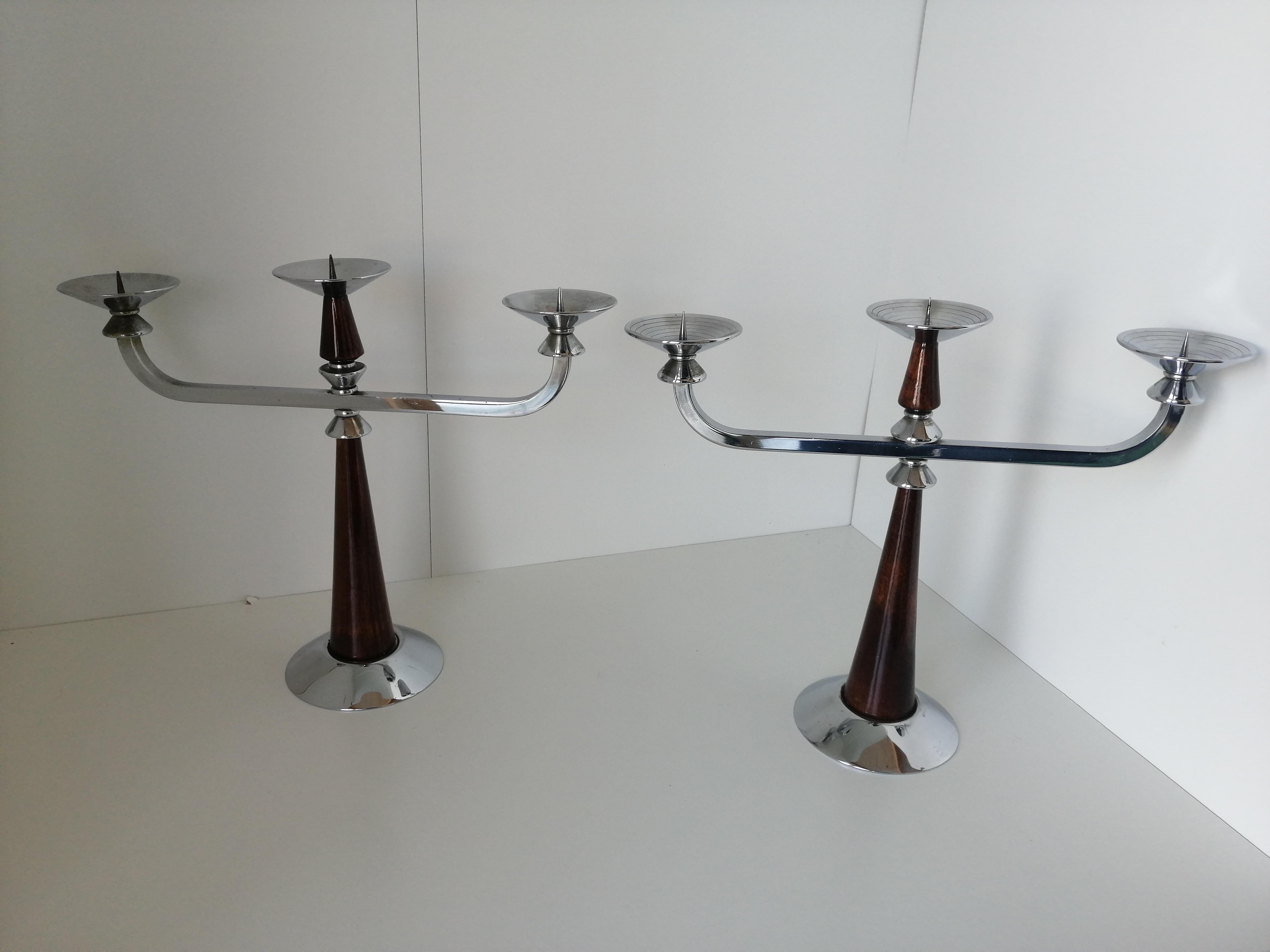 Art Deco 2 Candlestick For Sale 4