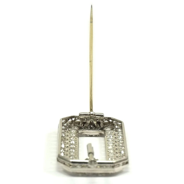 Art Deco 2 Carat Diamond Platinum Buckle Brooch, circa 1920 For Sale at ...