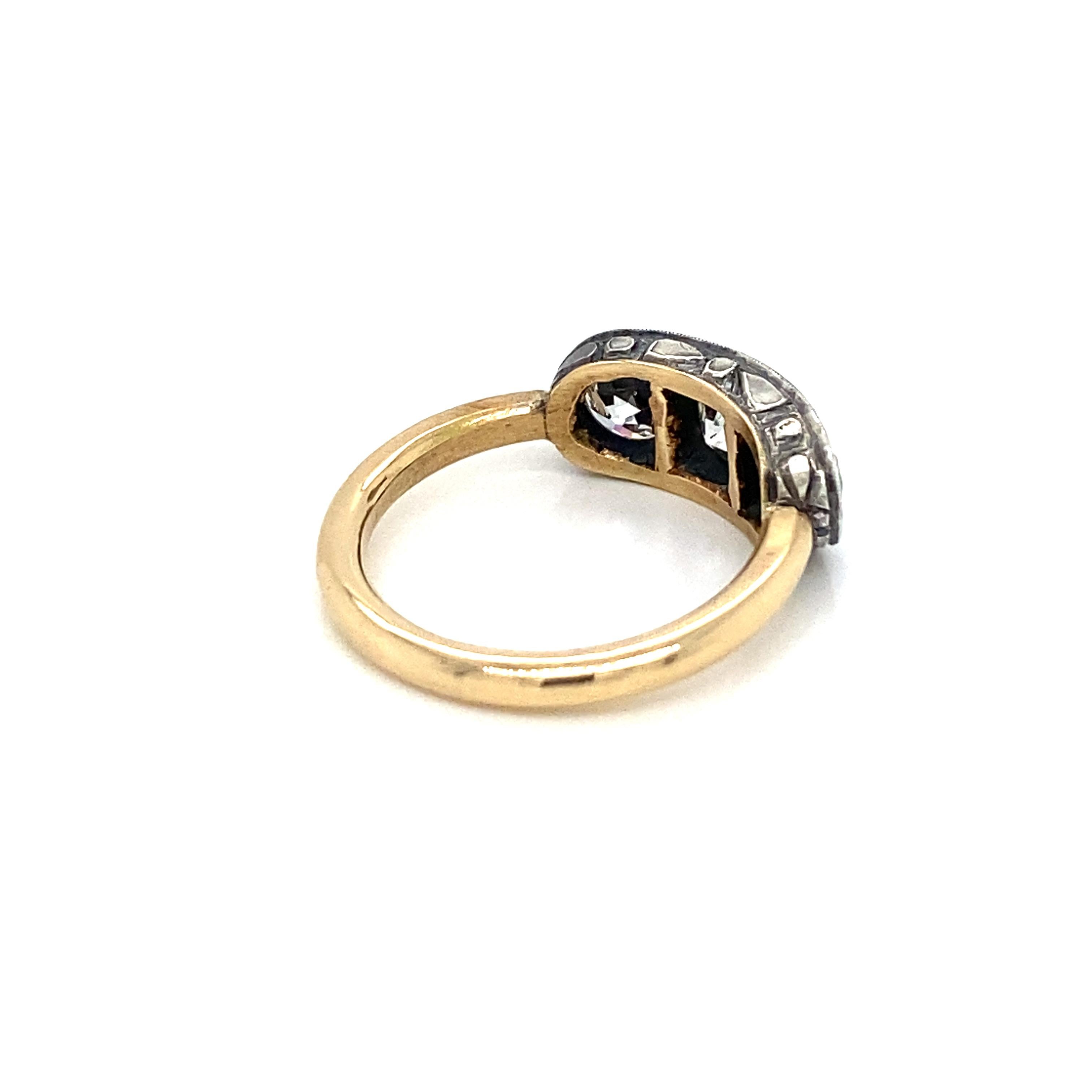 Art Deco 2 Carat Diamond Three-Stone Engraved Ring 3