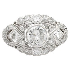 Platinring, Art déco, 2 Karat Gesamtgewicht Diamant, Art déco