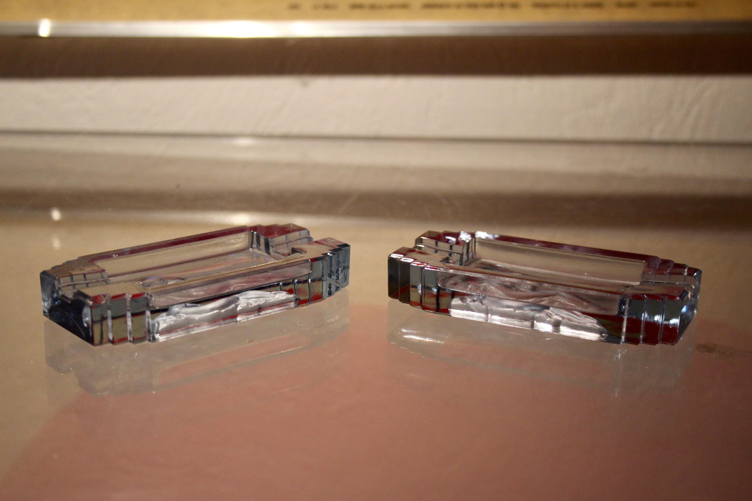 Milieu du XXe siècle Cendrier Art déco 2 verres en vente