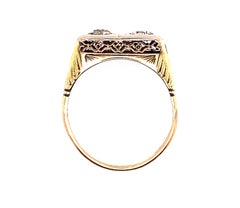 Art Deco 2 Stone Diamond Ring .40ct Old European Cut Original 1920's Antique 14K