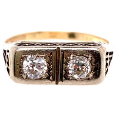 Art Deco 2 Stone Diamond Ring .40ct Old European Cut Original 1920
s Antique 14K