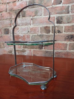 Art Deco 2-Tier Cut Glass Chocolate Tray, 1920s