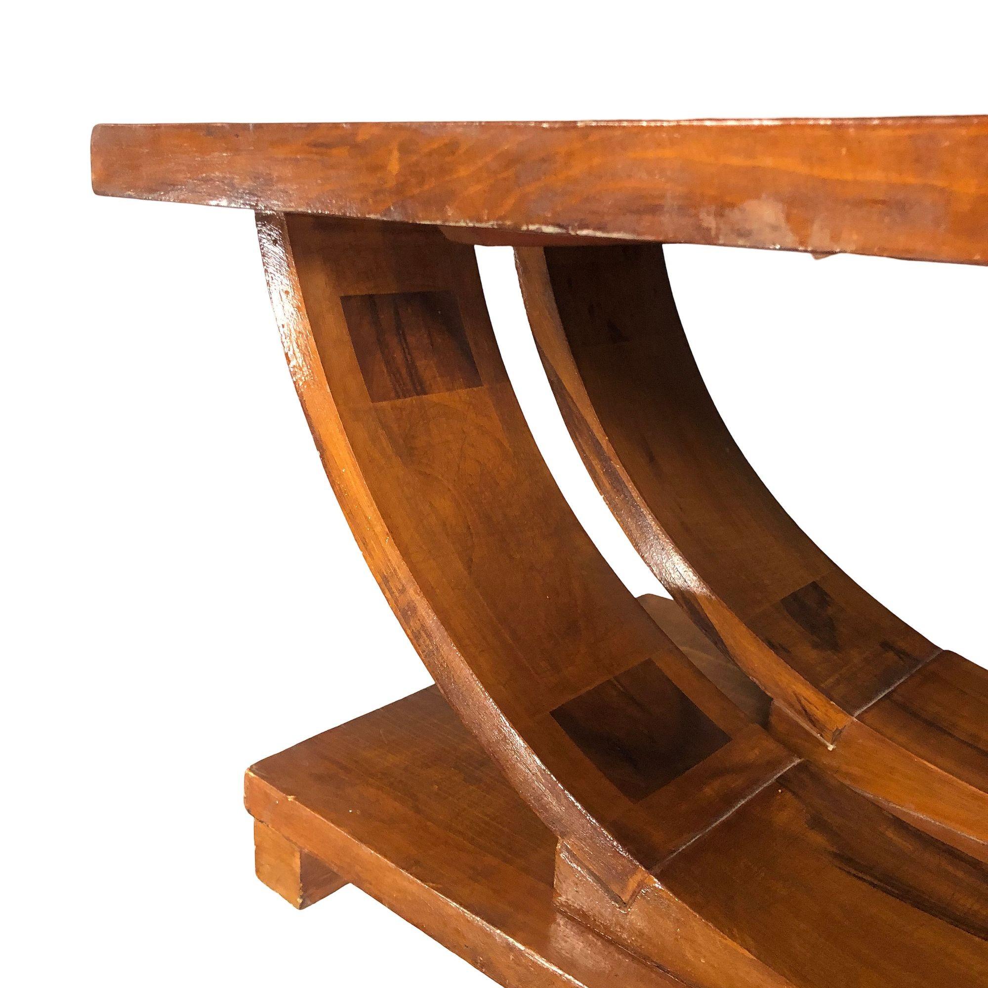 Art Deco 2-Tier Mahogany Arch Coffee Table by Gilbert Rohde for Brown Saltman 5