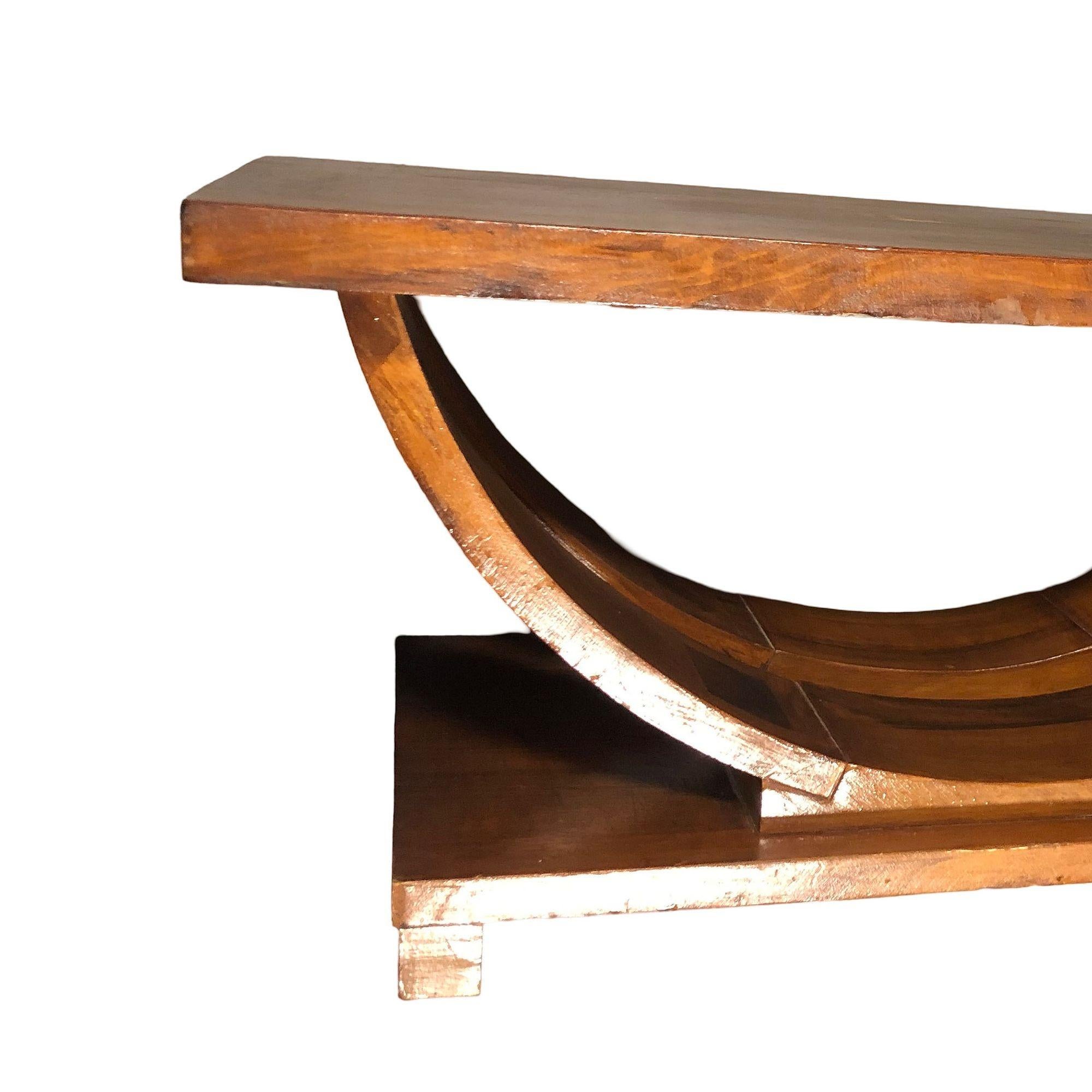 Art Deco 2-Tier Mahogany Arch Coffee Table by Gilbert Rohde for Brown Saltman 4