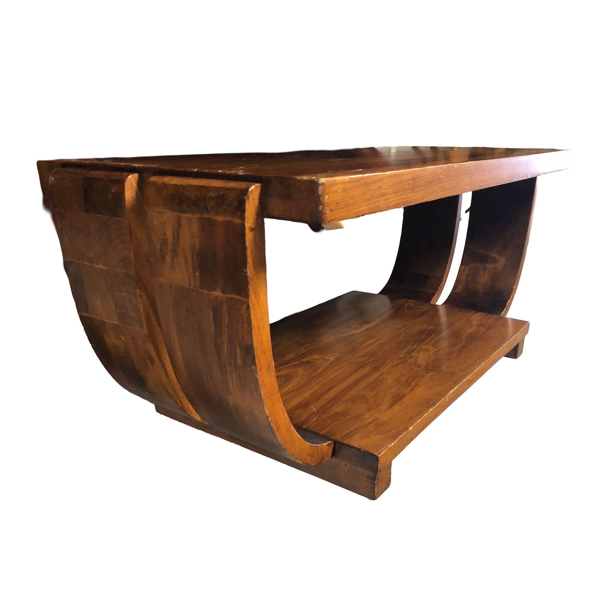 Art Deco 2-Tier Mahogany Coffee Table by Gilbert Rohde for Brown Saltman In Excellent Condition In Van Nuys, CA