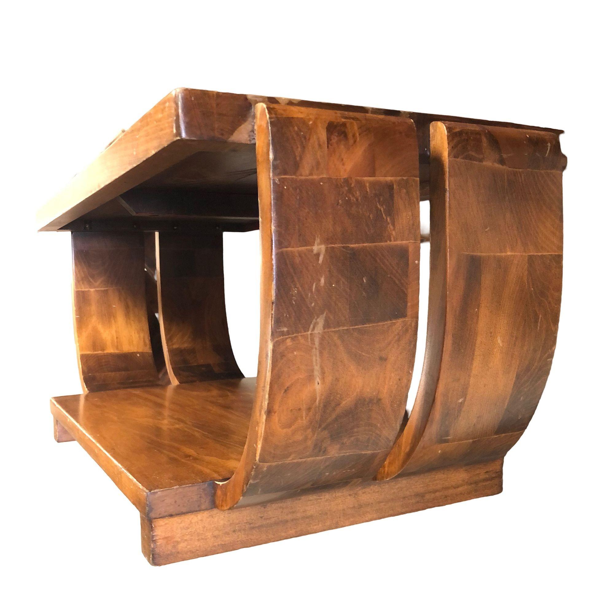 Mid-20th Century Art Deco 2-Tier Mahogany Coffee Table by Gilbert Rohde for Brown Saltman