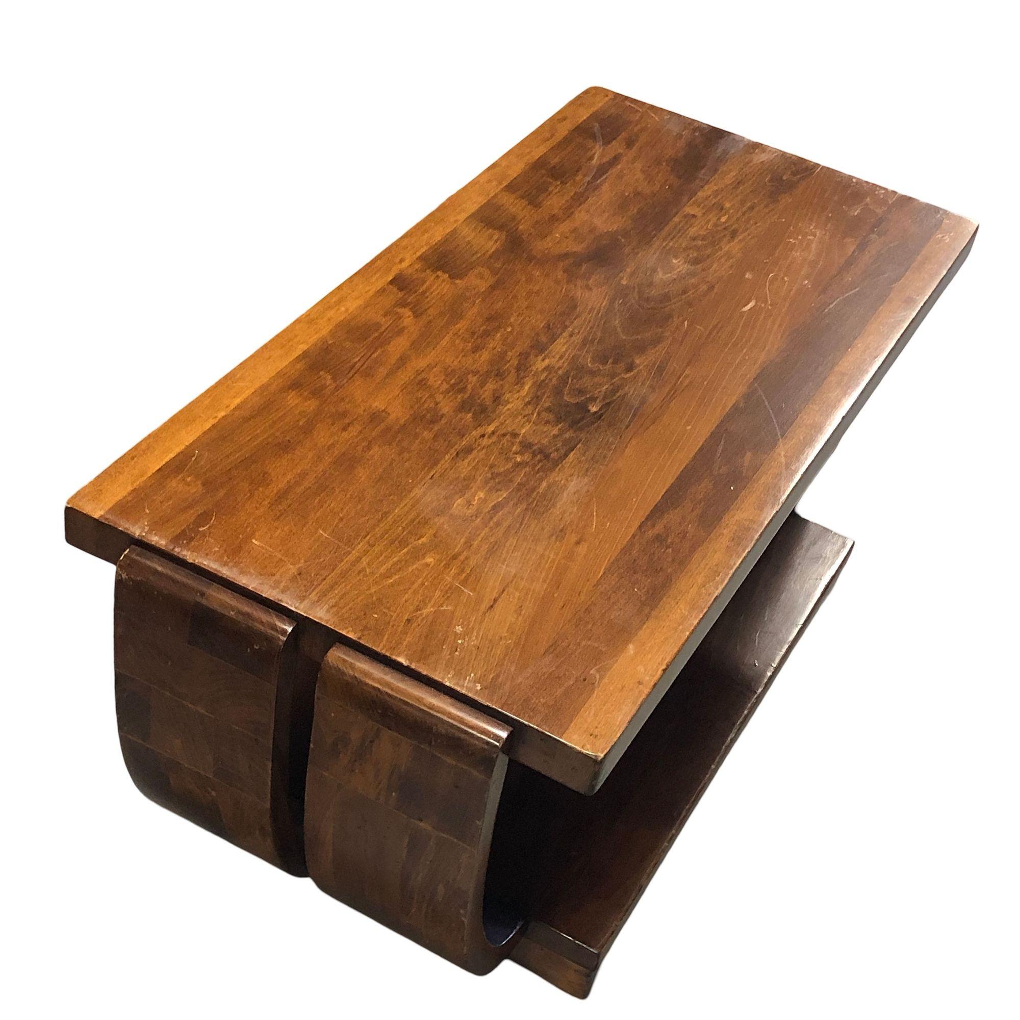 Art Deco 2-Tier Mahogany Coffee Table by Gilbert Rohde for Brown Saltman 1