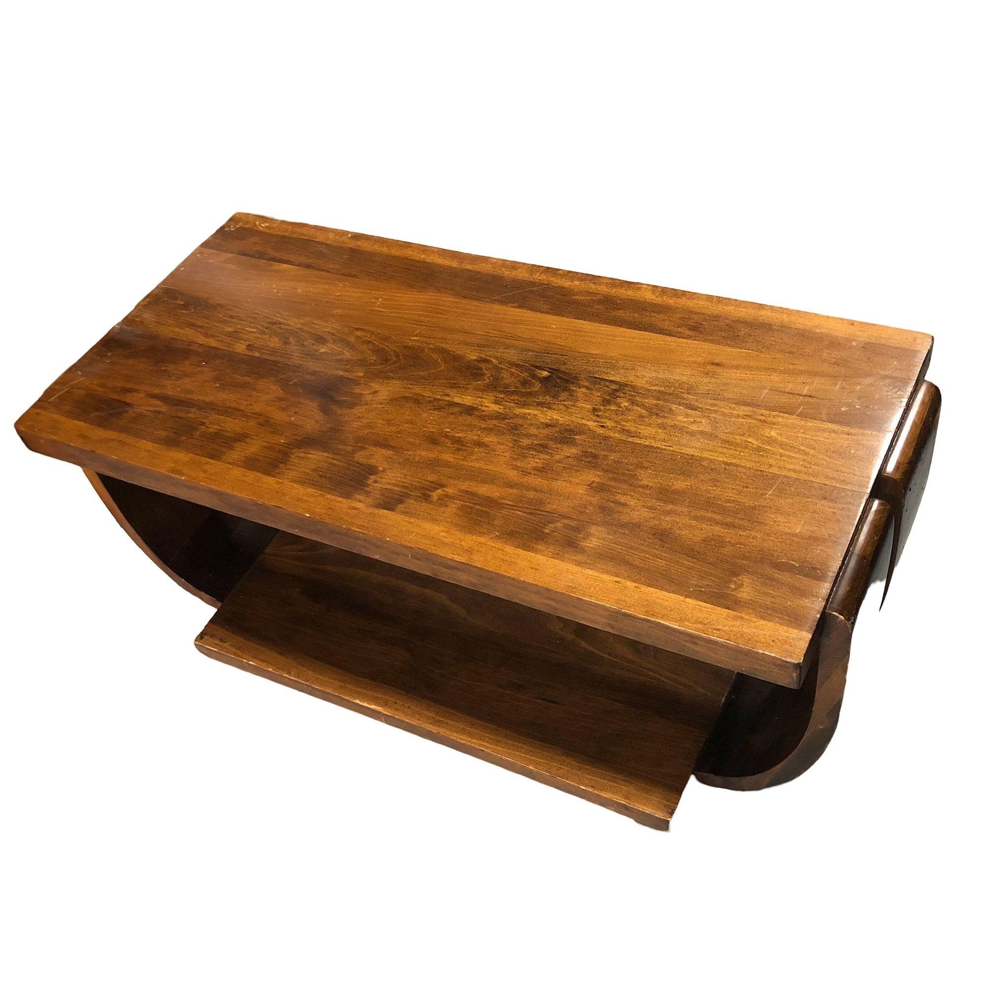 Art Deco 2-Tier Mahogany Coffee Table by Gilbert Rohde for Brown Saltman 2