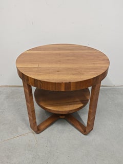 Art Deco 2-tier Occasional table in walnut, France 1930s