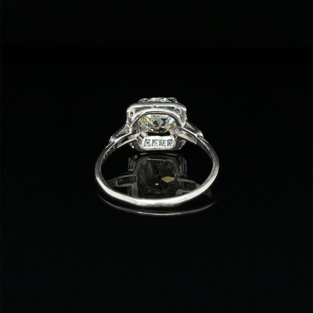 Art Deco 2,00 Karat Diamant Solitär Platin Statement Vintage Cocktail Ring im Zustand „Hervorragend“ im Angebot in Montreal, QC