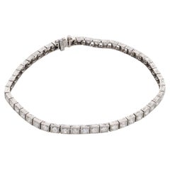 Pulsera tipo «tenis» de platino con un diamante de 2,00 quilates de talla europea antigua, estilo Art Déco
