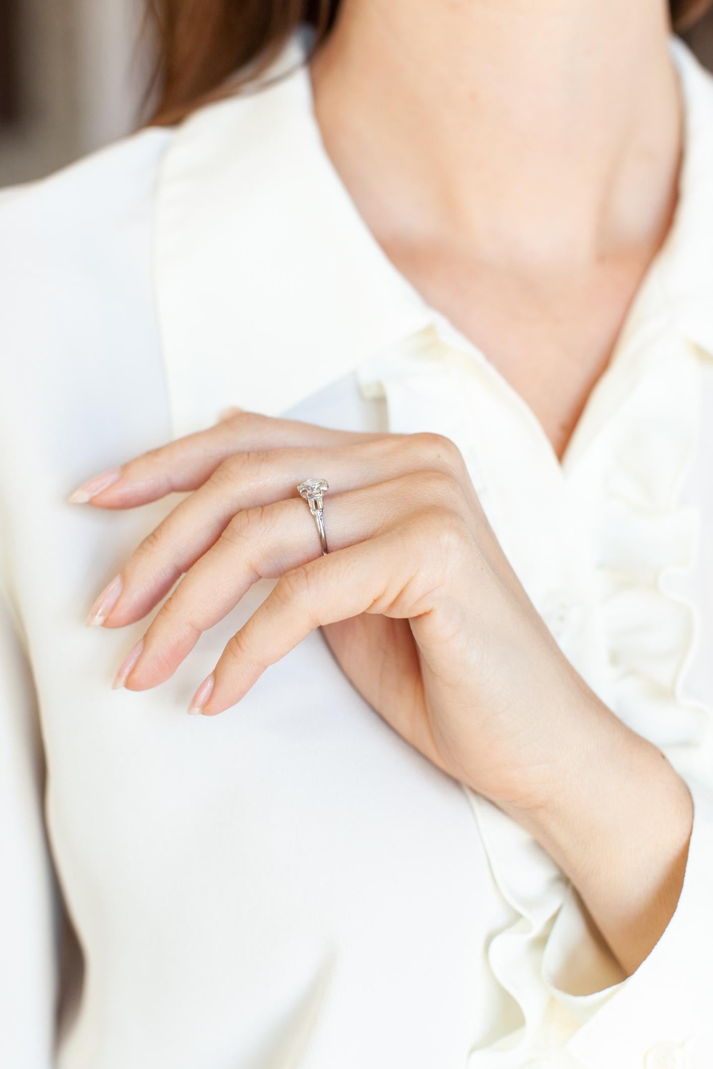 Women's Art Deco 2.00 Carat Transitional Cut Diamond GIA Certified Engagement Ring