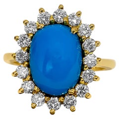 Art Deco 2.00 Carat Turquoise Diamond Ring