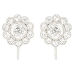 Boucles d'oreilles Art déco en forme de marguerite avec 2,00 ct de diamants, vers 1920