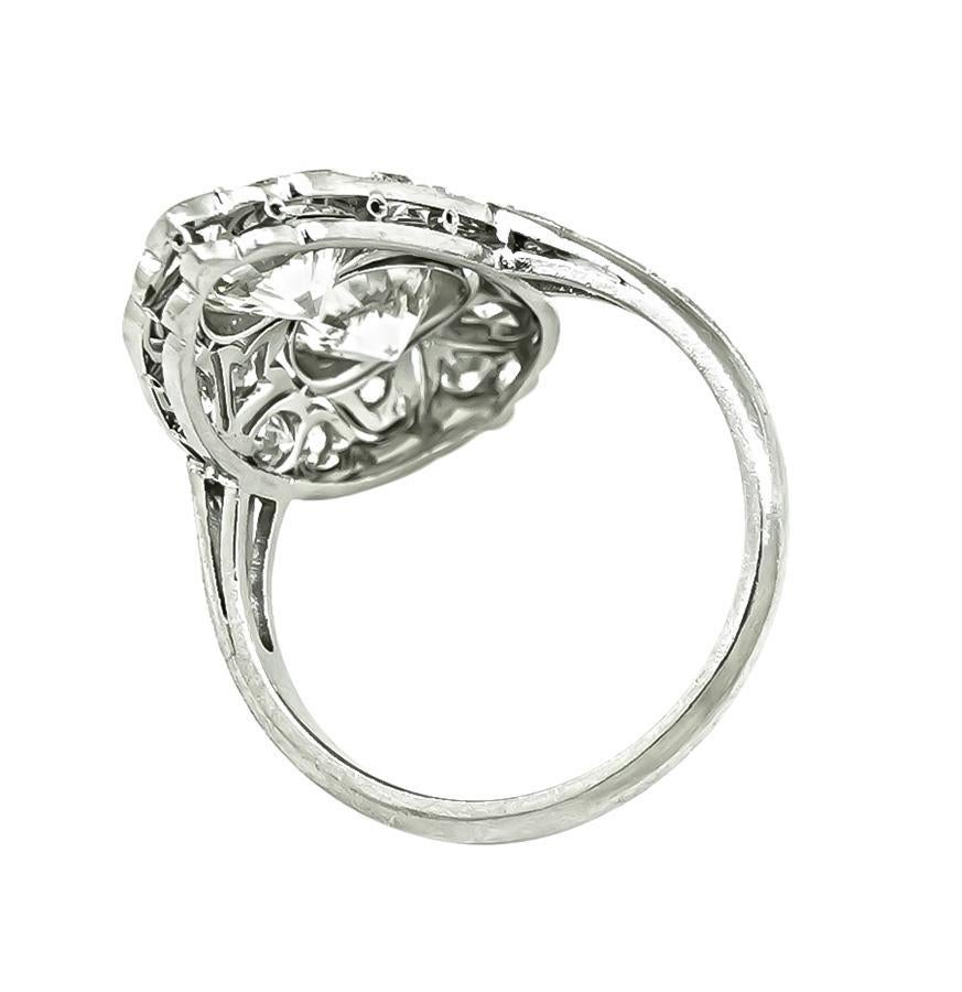 Art Deco 2.00ct Diamond Platinum Ring In Good Condition For Sale In New York, NY